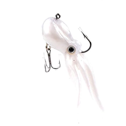 Artificial Octopus Swimbait Lure - White 3.54 Inch/0.81oz