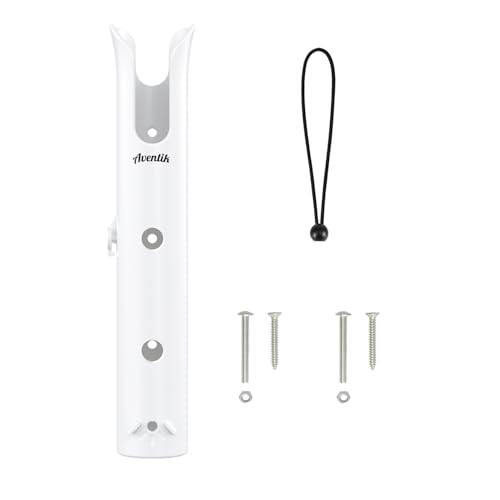 Wall Mounted Fishing Rod Holder Tube - ABS Marine Grade Rack - 1-Pole White