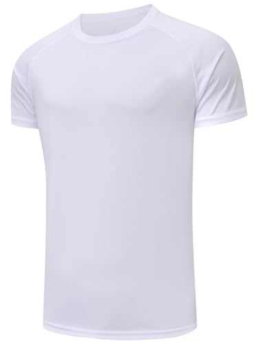 Men's Short Sleeve Quick Dry Athletic T-Shirt - Small White
