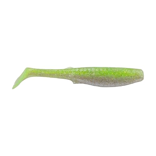 Saltwater Paddleshad Soft Plastic Fishing Bait - Key Lime Chrome, 4"