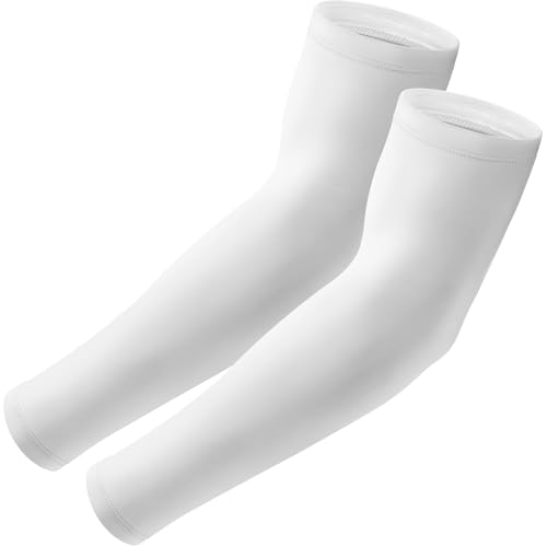 UV Sun Protection Cooling Arm Sleeves - 1 Pair, White