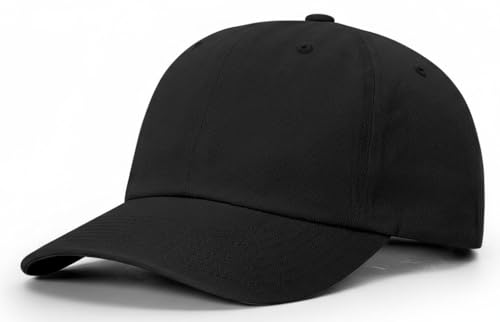 Adjustable Deep Crown Cotton Cap - Black One Size