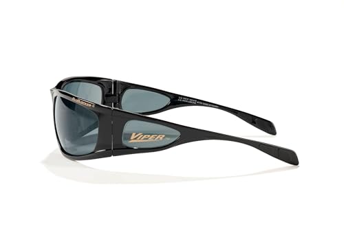 BluBlocker Viper Sunglasses with 100% UV & Blue Light Protection - Black/Hd Gray