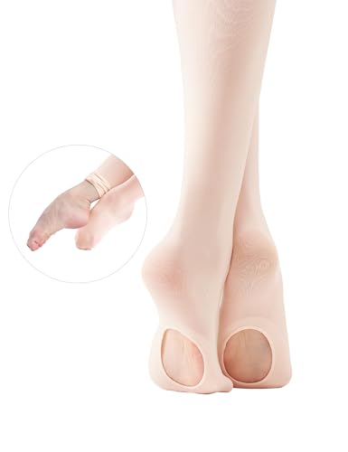 Convertible Ballet Tights for Girls - Ultra-Soft, Ballet Pink, 3-5T