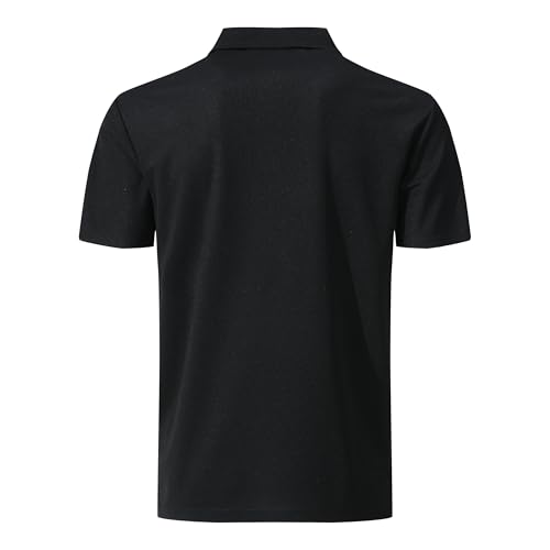 Men's Quick Dry Tactical Golf Polo Shirt - Black, XX-Large