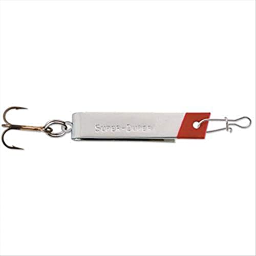 Super Duper U-Shaped Fishing Lure - Nickel Red Head 1 1/4 Inch