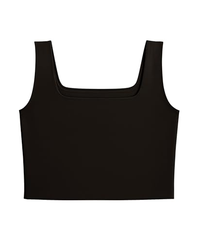 Sexy Basics Women's 3 Pack Black Sport Bras Workout Tank Tops Medium