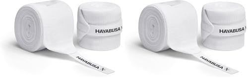 Hayabusa Gauze Boxing Hand Wraps 180 Inches - Pack of 2, White, Starter Thumb Loop