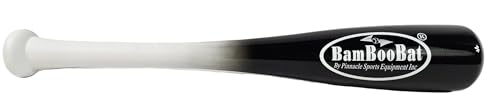 BamBooBat 18 Inch White/Black Adult Baseball Softball Training Bat - One Hand