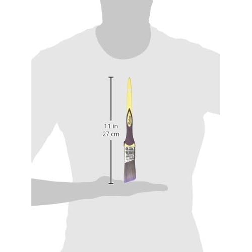 Richard 80839 Angled Paint Brush, 1 in, Polyester SRT, Stainless Steel, Ergonomic, Soft Grip, Yellow