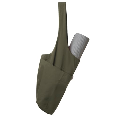 Yoga Mat Carrier Tote - YogiiiTote with Pockets - Olivine Green