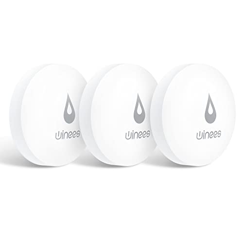 Winees WiFi Water Leak Detector, 3 Pack Water Sensors(Hub Not Included), Easy Set Up, 100M Transmission for Basement, Bathroom, Laundry, IFTTT, S1 FSK(Accessory)