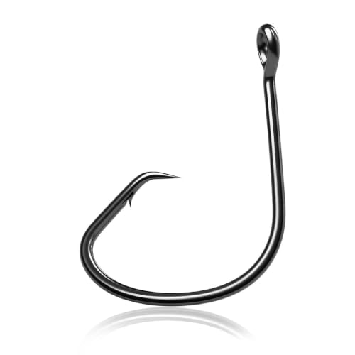 Circle Hooks for Live Bait - Offset Design, 50 Pcs, 4#