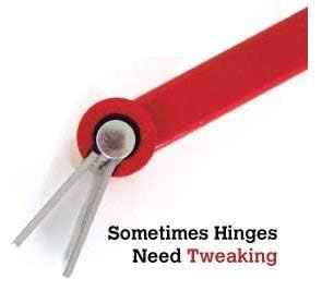 Hinge Tweaker Red Standard Weight Size for .134 Gauge Commercial Door Hinge Adjustment Tool/Hinge Bender