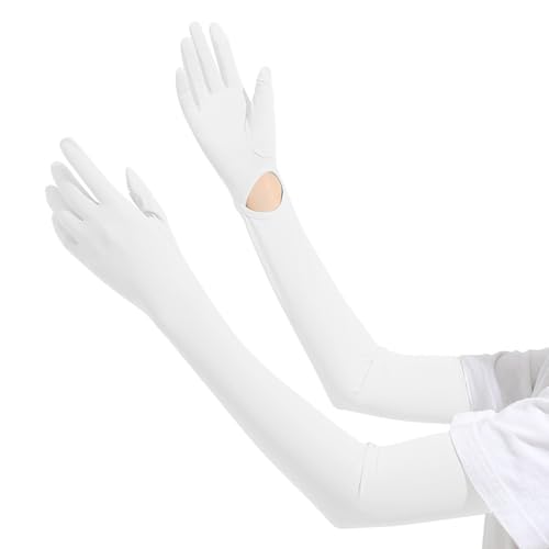 Sunscreen Gloves for UV Protection - UPF50+ Touchscreen - White