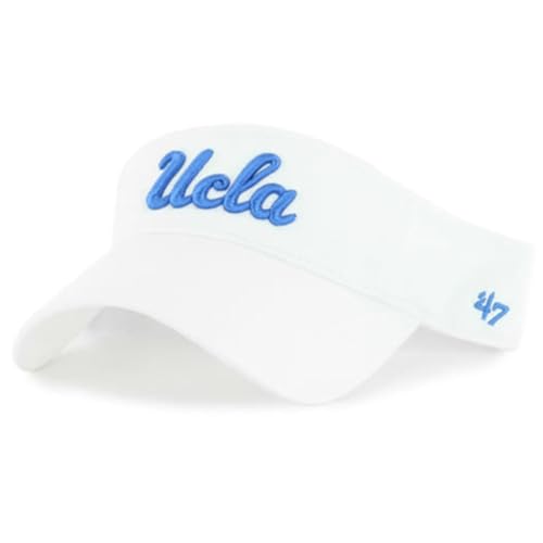 Adjustable Cotton Visor with Embroidered UCLA Bruins Logo - White
