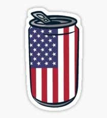 American Flag Can Sticker - 3.5 Inch Waterproof Vinyl Decal for Gear