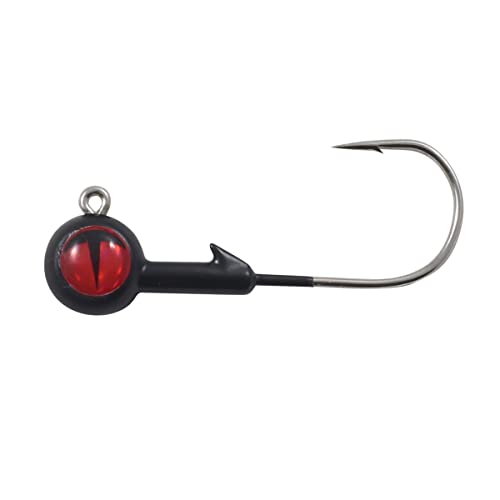 Tungsten Fishing Jig for Walleye, Bass & Panfish - Black, 1/8 Oz 1/0 Hook, 2/Card