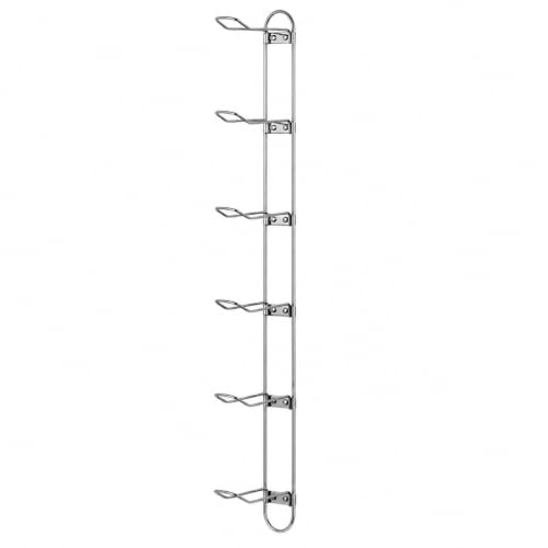 Wall Mounted Ball Rack for 7 Sports Balls - Alloy Steel, Silver