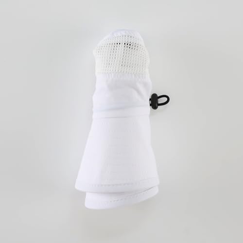 Kids UPF50+ Wide Brim Sun Hat for Boys & Girls, Mesh Water Bucket Hat, White, 4-8 Years