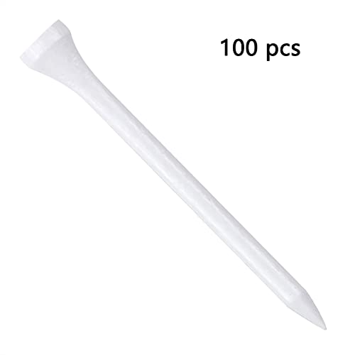 Wooden Golf Tees - 2-3/4 Inch White - 100 Count