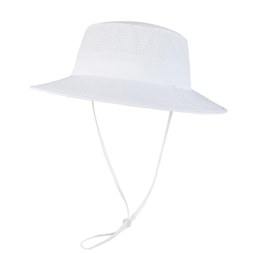 VOBOOM Unisex White Wide Brim UV Sun Hat - One Size