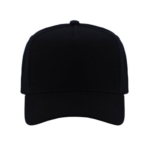 5-Panel Baseball Cap - Adjustable Black for Workouts & Outdoor Sports