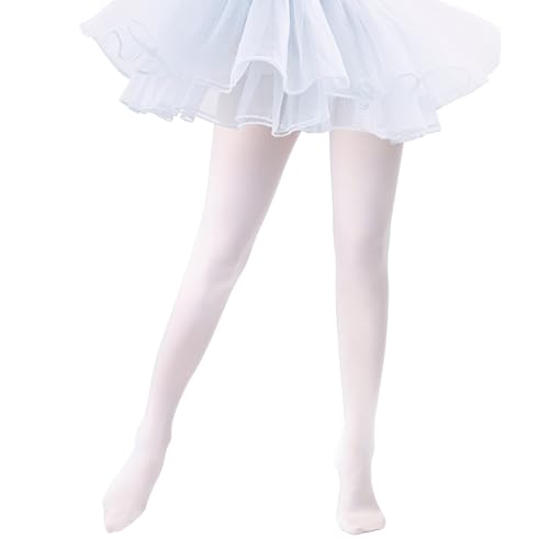 Girls' Ultra-Soft Footed Dance Tights - White, 1-3T