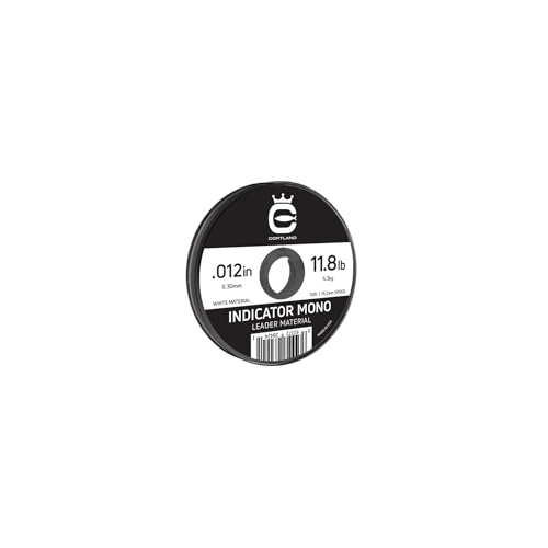 Cortland Indicator Mono Leader Material for Fly Fishing - White 0.013" 12.4 lb