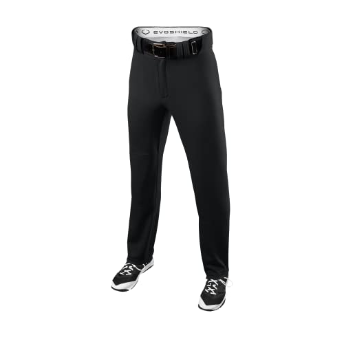 EvoShield Youth Salute Baseball Pants - Open Bottom, Pinstripe & Solid, Medium Black