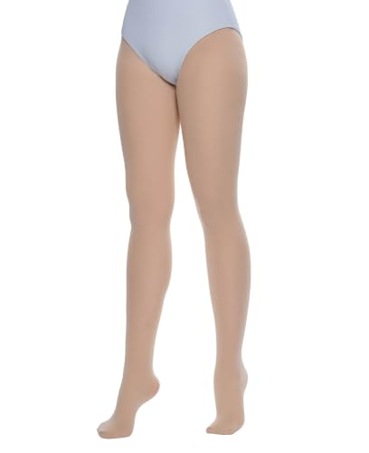 Daydance Girls Ballet Tights for Dance Gymnastics Recital Kids 12-15 Years Tan