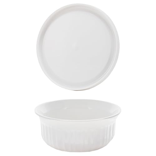 CorningWare FS16 16oz Round French White Casserole Dishes with Lids – 2-Pack