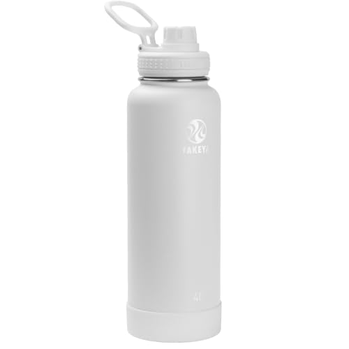 Takeya Actives 40 oz Arctic Stainless Steel Insulated Water Bottle with Leakproof Spout Lid