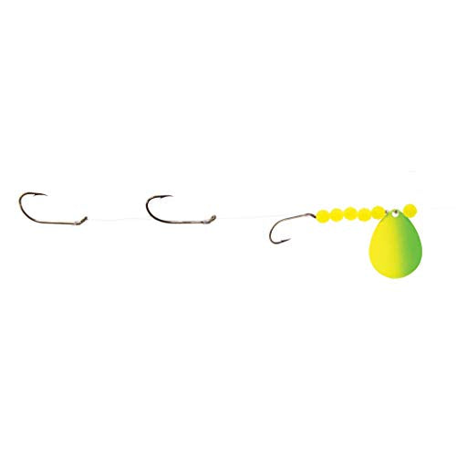 Walleye Fishing Lure Rig - 3-Hook Harness in Chartreuse/Lime