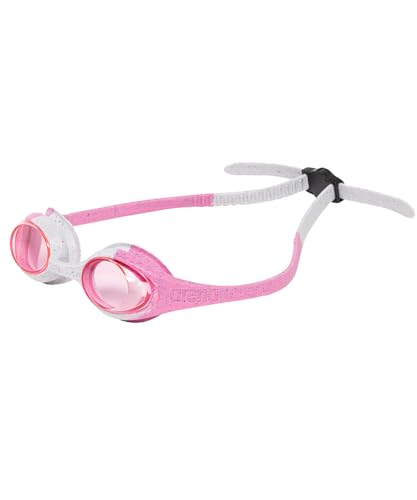ARENA Unisex Kids Swim Goggles Recycled Pink/Gray, Anti-Fog, No Leak, Easy Strap