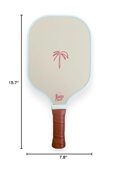 Rally Club Pickleball Paddles for Men Women | Carbon Fiber Polymer Honeycomb Composite Core | Lightweight Durable | Uniquely Designed Stylish Pickleball Set & Single Paddles (Palmer-Sand)