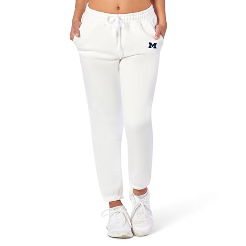 NCAA Women's Tapered Joggers with Pockets - Michigan Wolverines, Small, White