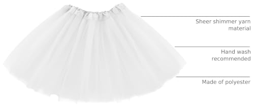 Layered Tutu Skirt for Girls Ballet Dance and Costume Parties - White
