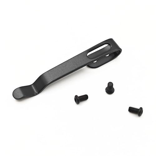 Premium Deep Carry Pocket Clip Sets Knife Clips 420 Stainless Steel Universal Repair Parts for Folding Pocket Knives Includes 3Pcs Screws DIY (Black)