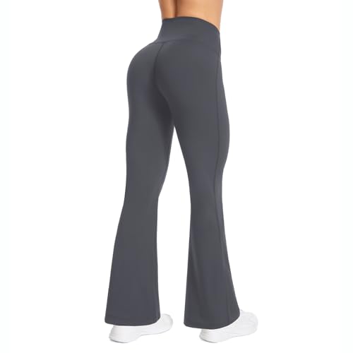 High Waist Flare Leggings - XX-Large Grey Yoga Pants