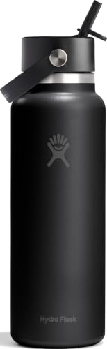 Hydro Flask 40 oz Wide Mouth Water Bottle with Flex Straw Cap, Insulated Stainless Steel