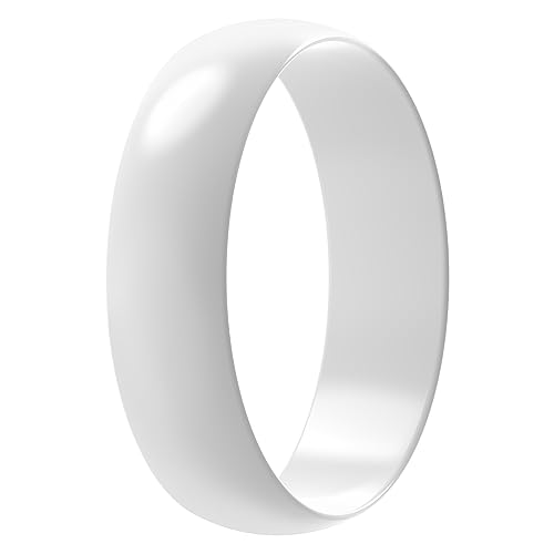 Silicone Wedding Ring for Women - Pure White Engagement Band 5.5mm