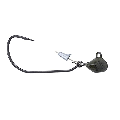 Underspin Fishing Jighead - 3/8oz, 4/0 Hook - Green Pumpkin