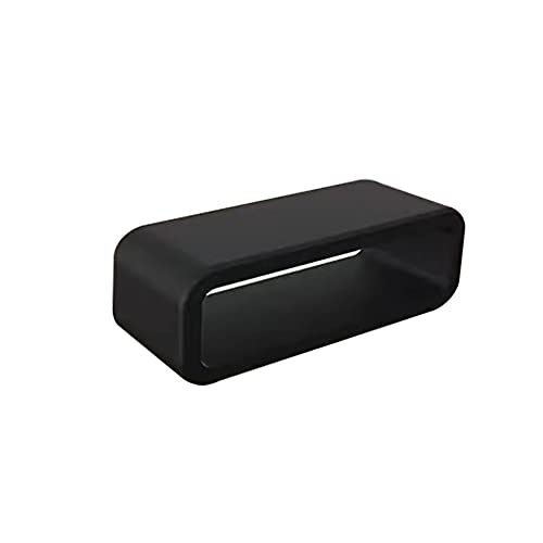20mm Silicone Watch Band Strap Loops - 4 Piece Black Keeper Set