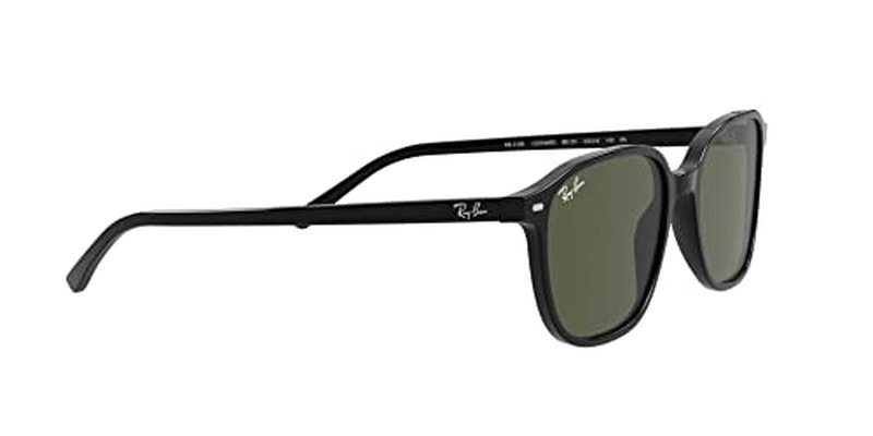 Ray-Ban Unisex RB2193 Leonard Square Sunglasses, Black/G-15 Green, 55 mm