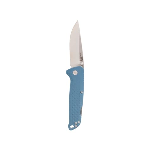 SOG Adventurer LB 3-Inch Folding Knife Nordic Blue/Satin, CRYO Steel, Lock-Back, Portable Outdoor Tool