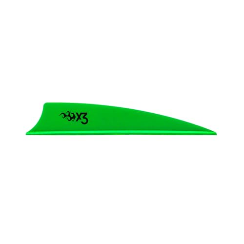 Bohning X3 Vane 3 Inch Neon Green Arrow Vanes for Hunting & 3D Archery – Pack of 36