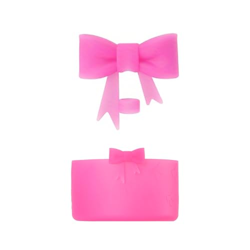 Silicone Bottle Cover & Bow Shape Straw Topper for Stanley Tumblers - Rose Pink