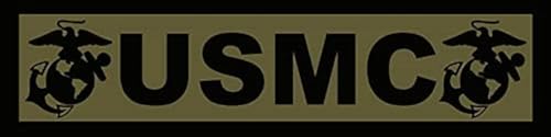 Green USMC Tab Sticker - Official U.S. Marine Corps Vinyl Decal (1.5 x 6 inch)