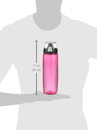 Hydration Bottle with Meter - 24 Oz BPA-Free Tritan Magenta - Leakproof Flip-Top